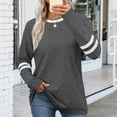 thumbnail image 3 of ZUKMRJPC Womens Crewneck Sweatshirts Casual Long Sleeve Patchwork Pullover Fall Winter Regular Fit Soft Cozy Cotton Tops, 3 of 8