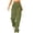 Green #812, variant on Bovemsi Cargo Pants Women Womens Daily Elastic Waist Pockets Straight Solid Color Casual Loose Long Trousers Casual Pants