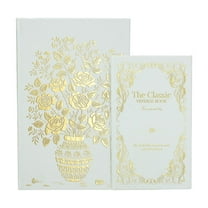 A&B Home Decorative Book Boxes with White and Gold Floral Motifs and Text 6S/CTN L:7x3x10.5" - Set of 2