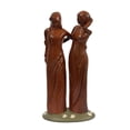 thumbnail image 2 of 5.31in Resin Two Sisters Figurine Tabletop Home Decoration, Wood Look Women Embrace Sculpture for Living Room Shelf Garden Decor, 2 of 6