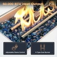 thumbnail image 5 of RADIATA 43" Aluminum Propane Fire Pit Table, 60,000 BTU Outdoor Gas Firepit, Rectangle CSA-Certified Patio Fireplace with Wind Guard & Glass Rocks, Rust-Proof White Fire Table for Deck Poolside, 5 of 8