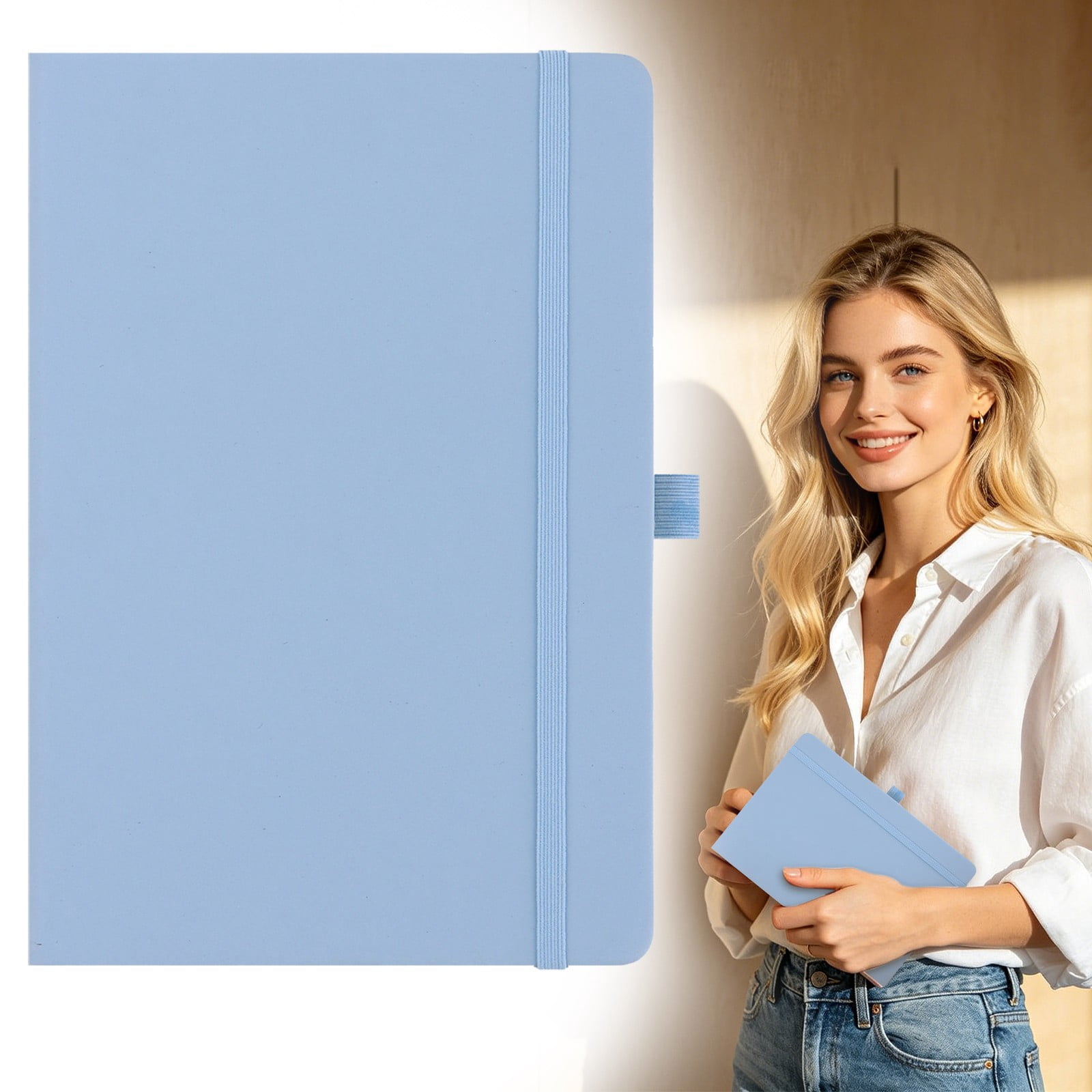 Slim Lightweight A5 A6 Hardcover Notebook With Pen Loop College Ruled Journal