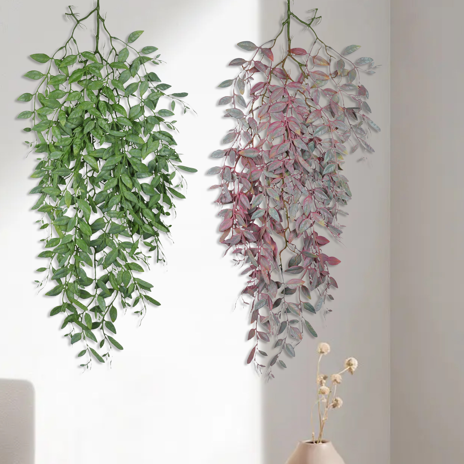 Hesroicy Artificial Plant Vines Realistic Looking Vivid Color Clear