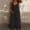 Black, variant on TAGOLD Womens Short Sleeve V Neck Dress Solid Color Casual Loose Plus Size Flowy Mid Length Style