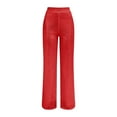 thumbnail image 5 of IDALL Pantalon Large Femme Pantalon de Détente Femme Taille Haute Paillettes Ample Drapé Pantalon Large Mode Décontracté Paillettes Pantalon Femme Ample Rouge 4TG, 5 of 5