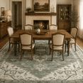 thumbnail image 6 of Royalbear 8'x10' Area Rug - Vintage Oushak Sage Green & Cream Medallion Rug, Traditional Oriental Floral Floor Carpet for Living Room Bedroom Dining Room, 6 of 7
