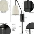 thumbnail image 3 of Moose Contemporary 2-Light Dimmable LED Black Wall Sconces with Shades, 2 Count, 3 of 8