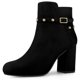 thumbnail image 1 of Botines de tacón grueso con hebilla decorativa para mujer Negro 36, 1 of 7