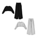 thumbnail image 5 of Guardurnaity Conjunto de pantalones cortos para niña, fiesta de viaje, banquete, manga larga, ropa de algodón de Color sólido, pantalones, regalo conjuntos de ropa Negro 140cm, 5 of 6