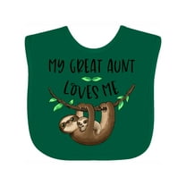 Inktastic My Great Aunt Loves Me Cute Sloth and Baby Boys or Girls Baby Bib