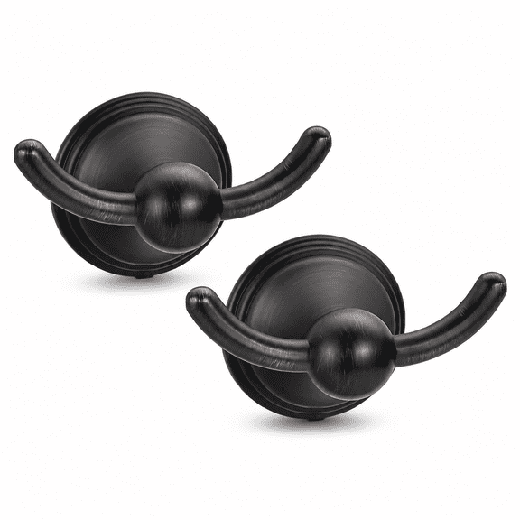 Oil Rubbed Bronze 2-Pack Wall Mounted Towel Hooks for Robes and Bath Towels