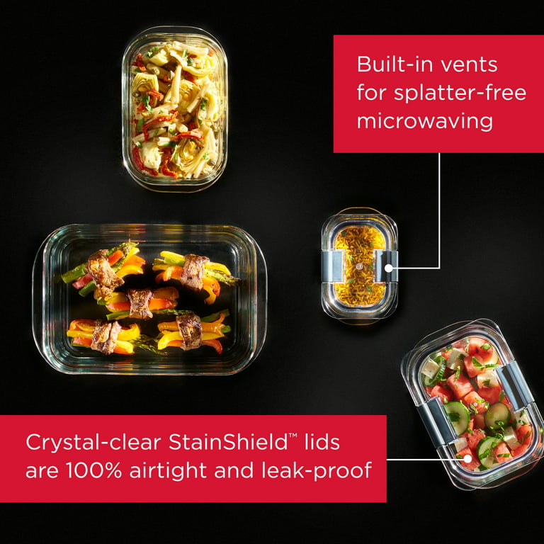 Rubbermaid Brilliance Food Storage Container Plastic 1.3 cup 3.2 cup  Airtight