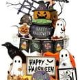thumbnail image 6 of LAMIRO Halloween Party Favors Halloween Decorations Outdoor Halloween Tiered Tray Decor Set 3-Tier Wooden Farmhouse Decorations With Spooky Ornaments For Home And Party Halloween Decor, 6 of 7
