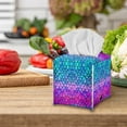 thumbnail image 3 of ZUXONGSY Fish Scales Square Tissue Box Covers PU Leather Household Tissue Holder Decorative Tissue Organizer Waterproof Tissue Cover for Bathroom,Car,Bedroom, Hotel, Office, 3 of 7