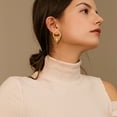 thumbnail image 2 of [Clearance] Gold Plated Geometric Ring Drop Earrings for Women S925 Silver Needles Trendy Jewelry for Grandma Mom Mothers Day Gift on Clearance, 2 of 7