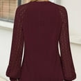 thumbnail image 4 of AELand Women's Long Sleeve Shirts V-Neck Lace Tops 2025 Spring Fashion Clothes Knitted Y2k Blouses, 4 of 7