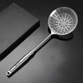 thumbnail image 1 of Oefntac 304 Stainless Steel Colander Kitchen Filter Large Mesh Colander Dumpling Spoon Thick Long Handle Mesh Colander Oil Filter Mesh Colander, 1 of 3