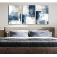 thumbnail image 2 of 3 Pcs Navy Blue Abstract Canvas Wall Art Modern Minimalist Neutral Blue and Grey Paintings Pictures Wall Decor Poster Print Artwork for Living Room Bedroom Office Home Decoration Und, 2 of 7