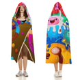 thumbnail image 3 of Adventure Time Wearable Blanket Cloak Arctic Velvet Hooded Blanket Soft Fuzzy Hoodie Blanket Cape for Adults Kids 60"x80", 3 of 8