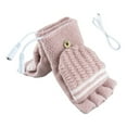 thumbnail image 2 of 6uds. Guantes calefactables eléctricos de medio dedo con carga USB para escalar senderismo (mujeres) rosa, 2 of 2