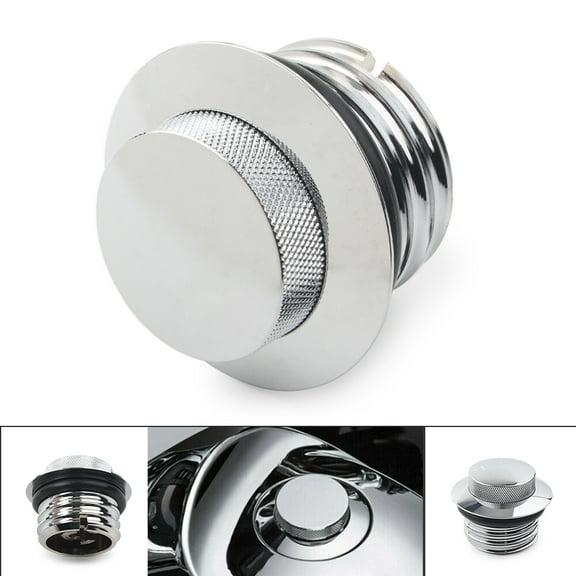 ZS Motorcycle CNC Flush Pop Up Reservoir Gas Cap Vented Fuel Tank Screw For Harley Road Glide Custom FLTRX Street Glide FLTR FLHX