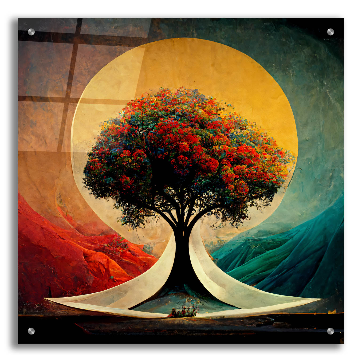 Epic Art 'Tree Of Life 24' by Ray Heere, Acrylic Glass Wall Art, 24