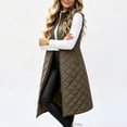 thumbnail image 5 of Zip Up Puffer Vests for Women,Stand Collar Sleeveless Oversized Long Quilted Warm Coat With Pockets, 5 of 6