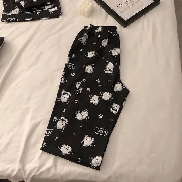 Miniso Sanrio Hello Kitty Pantalon d'Intérieur pour Femmes 2023 Automne Pantalon de Pyjama Dessin Animé Anime Mode Confortable Y2K Pantalon Fille Douce