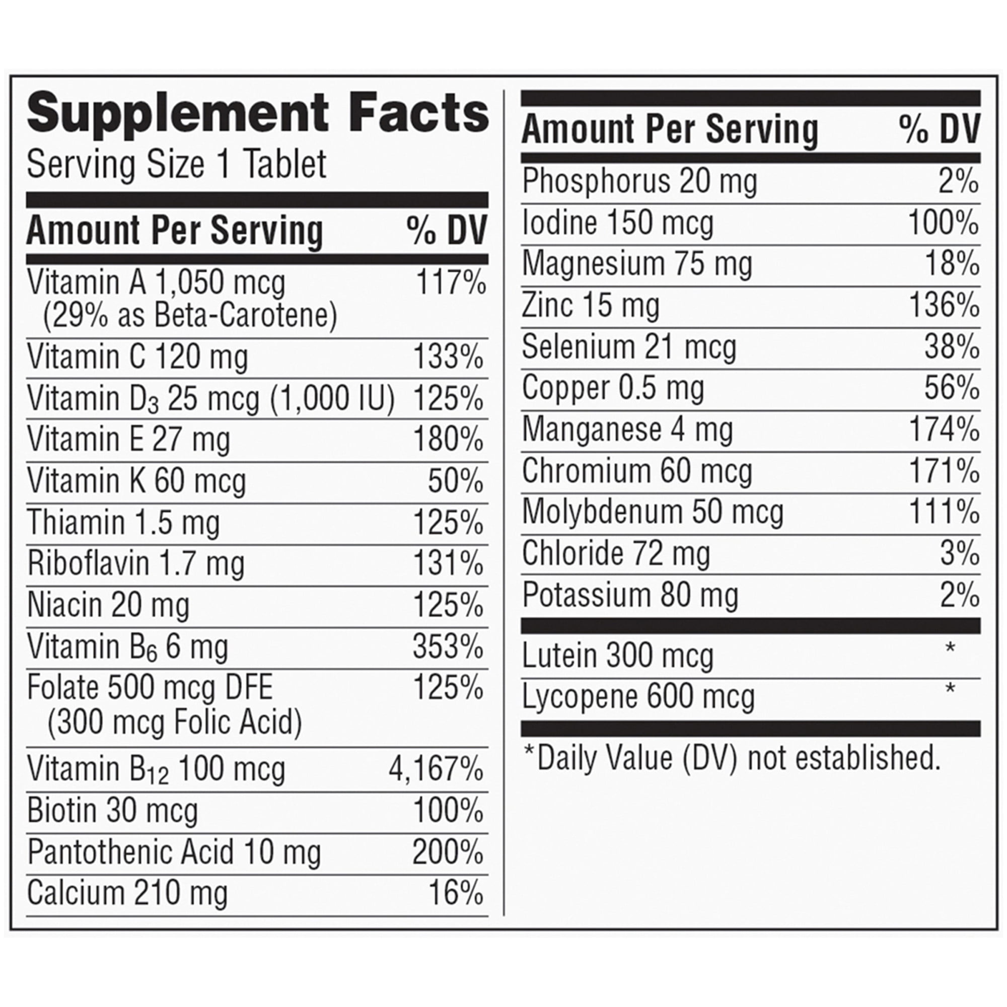 Centrum Silver Men 50+ Multivitamin Tablets, 100 Ct