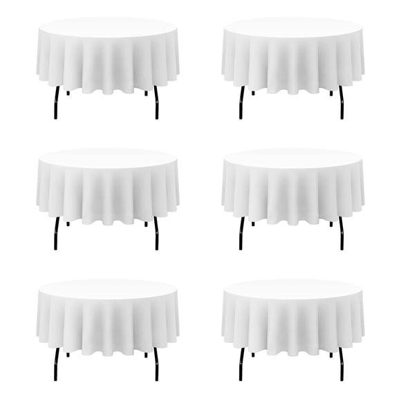 Mantel redondo blanco BRILLMAX, 178 cm, poliéster, paquete de 6