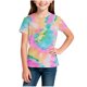thumbnail image 3 of Camisetas de Cuello de Tripulación de Manga Corta para Mujeres Camiseta Impresa Clásica Cuello Redondo Top Versátil Casual para Niños Grandes de Edades 3-14, 3 of 5