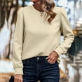 thumbnail image 2 of Besolor Womens Fall Tunic Tops Round Neck Long Sleeve Basic Shirt Casual Loose Solid Color Pullover Blouse, 2 of 8
