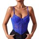 thumbnail image 1 of Top sexy de encaje con mangas abullonadas para mujer - Diseño francés, relleno extraíble, bajo asimétrico, tallas S-L, 1 of 8