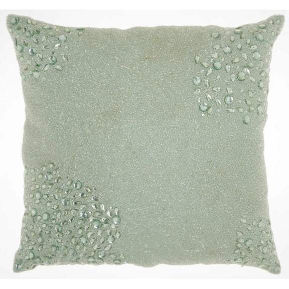 Nourison Luminecence Fully Beaded Seafoam Throw Pillow