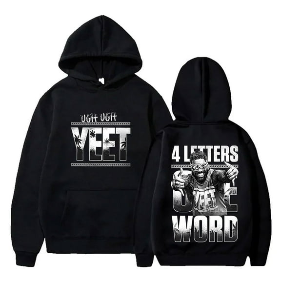 Jey Uso Four Letters One Word Yeet Hoodies HipHop Streetwear Women Men Long Sleeve Sweatshirts