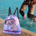 thumbnail image 1 of Mochila con cordón para gimnasio, mochila bonita para natación con separación y estampado, para natación húmeda Púrpura, 1 of 10