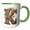 Green/White, variant on 3drose, Steampunk Monogram Initial K, 11oz Two-tone Green Mug