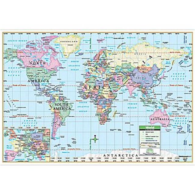 Universal Map 16186 Monde Primaire Monté Carte