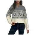 thumbnail image 1 of Women's Embroidered Jacquard Knit Cardigan Open Front Loose Fit Crewneck Button Up Sweater Jacket Stylish Comfortable Lightweight, 1 of 5