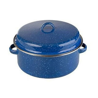 Enamel Blue Speckled Cowboy Camping Set/3 Cooking Pots w/ Lids Nesting –  Touched By Time Treasures