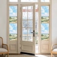 thumbnail image 2 of Spring Window Privacy Film, Grassland Blue Sky Trees Mountain Nature Scenery Static Cling UV Sun Blocking Heat Control Window Tint Day and Night, Non-Adhesive One Way Privacy Cover 17.7''x78.7'', 2 of 7