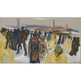 thumbnail image 2 of Edvard Munch 24x15 Black Ornate Framed Double Matted Museum Art Print Titled: Workers Returning Home (1920), 2 of 5