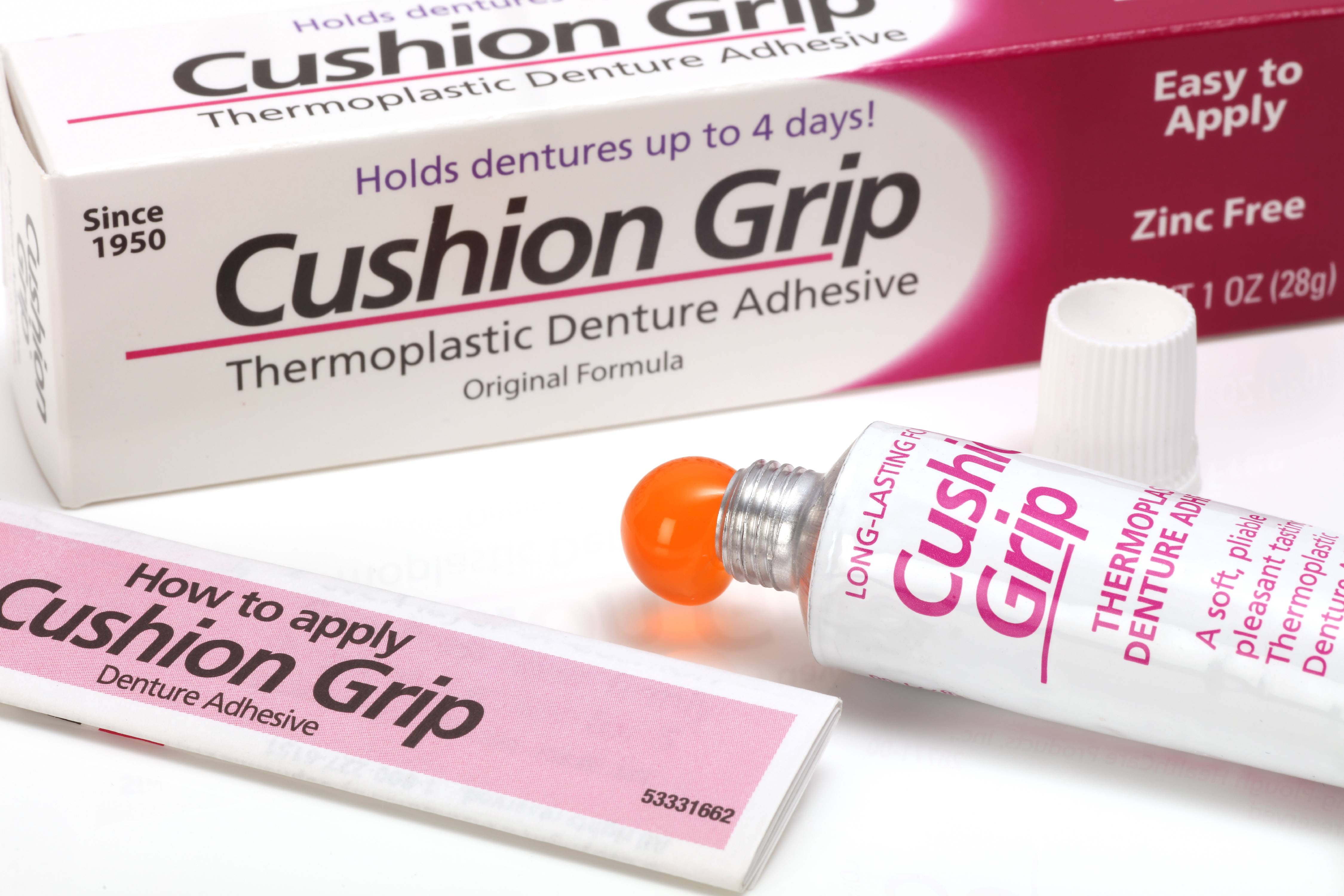 Cushion Grip Long-Lasting Thermoplastic Denture Adhesive, 1 oz.