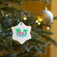 thumbnail image 7 of 3drose, Cute Hippo Mom and Baby Playing in Water, 3 inch Snowflake Porcelain Ornament, 7 of 7