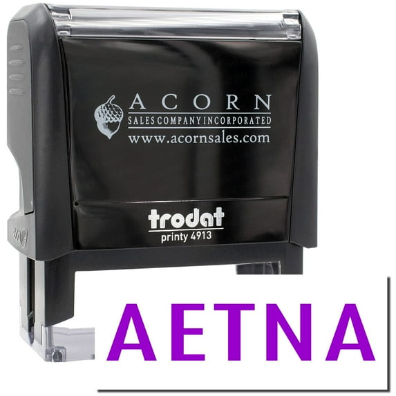 Large Self-Inking Aetna Stamp, Trodat Printy 4913, Press and Print Stamping, Impression Size 7/8" x 2-1/4", Up to 10,000 Impressions - Purple Ink