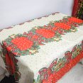 thumbnail image 1 of JM Mantel de tela rectangular, mantel navideño, mantel rojo, patrón de lazo, decoración navideña, mantel de cocina lavable, mantel protector de mesa, decoración navideña, mantel de mesa, 150x180cm JM RV021031-00030SDJ, 1 of 5