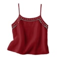 thumbnail image 4 of GZWYHT Linen Camisole For Women，Embroidered Tank Top Embroidered Camisole For Women Linen Blouses For Women Linen Summer Tops Beach Sleeveless Tops Womens Linen Red XL, 4 of 5