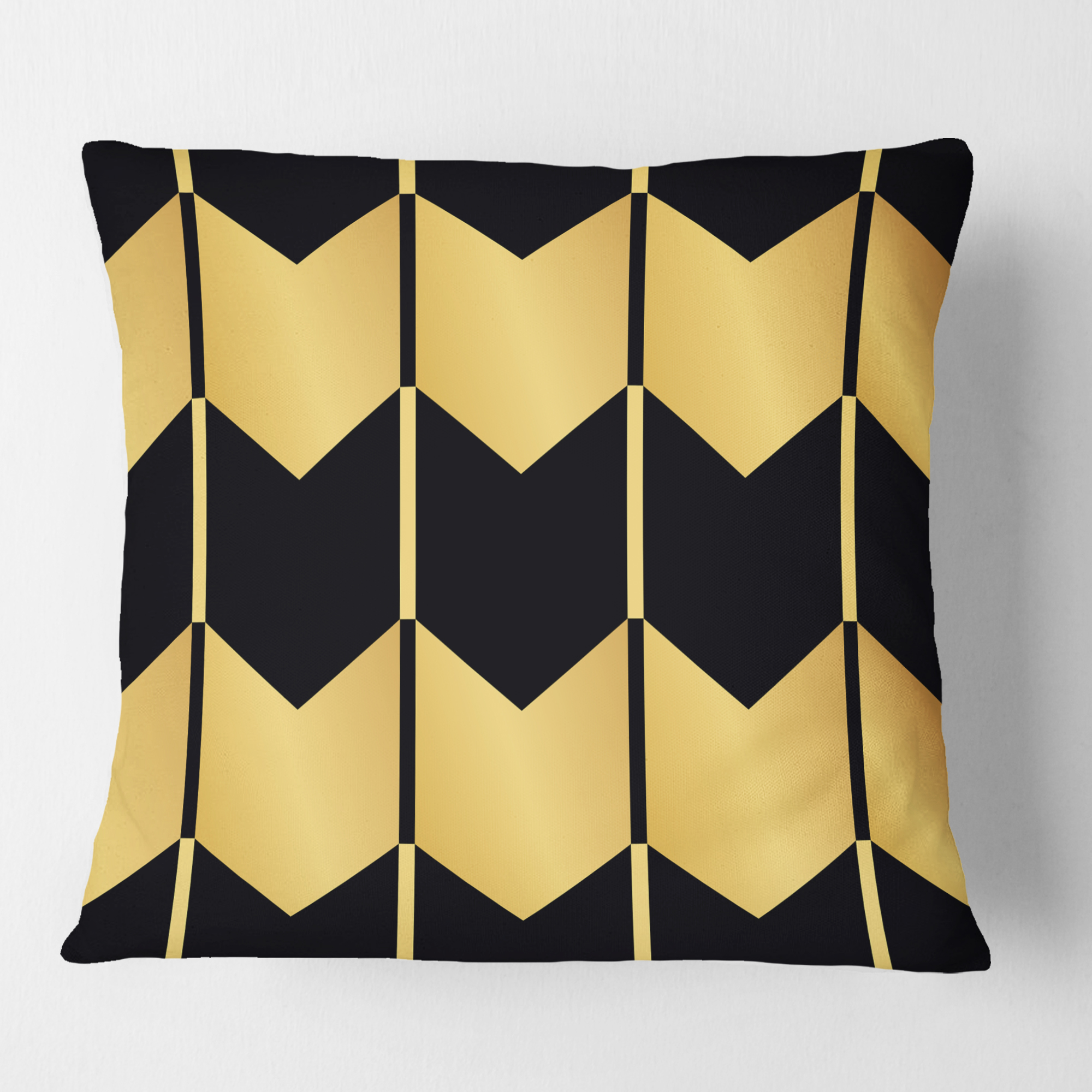 Designart Golden Luxury Metallic Geometrics V' Mid-Century Modern Throw Pillow - 18x18