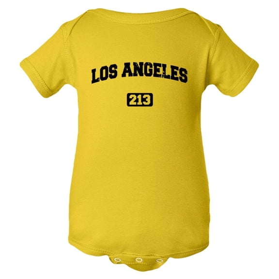 PleaseMeTees™ Baby Los Angeles 213 L.A. Area Code Distressed HQ Jumpsuit