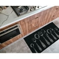 thumbnail image 2 of Black Wool-Effect Kitchen Mat with Chic Cutlery Print 32 x 20 Inches, 2 of 5